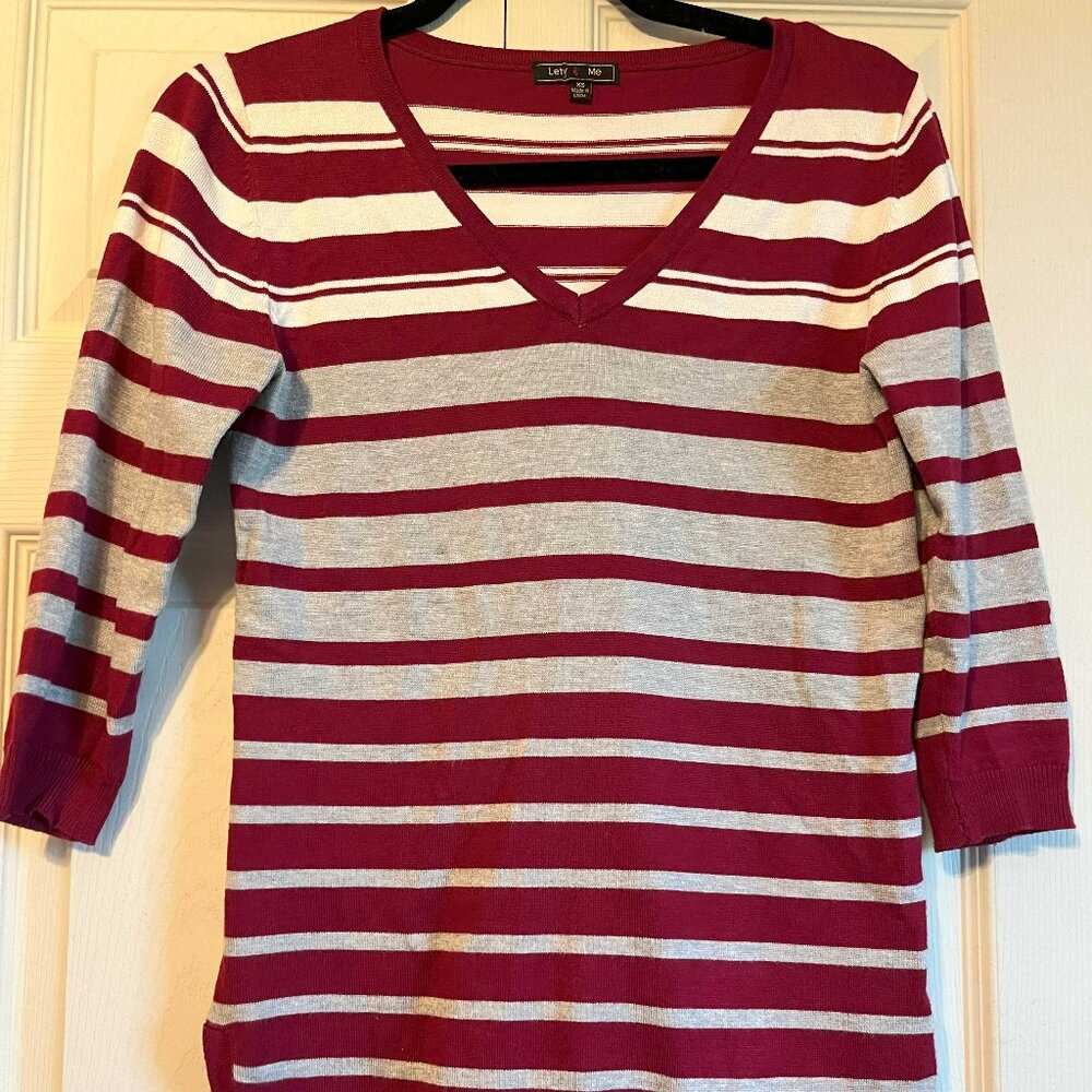 Stitch Fix Lety & Me Striped 3Q Sleeve Sweater XS